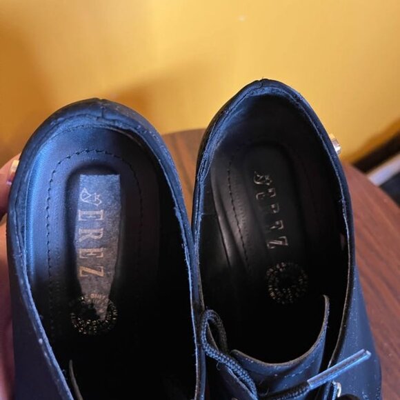 Platform Chunky Heel Lace Up Booties velvet - Picture 3 of 6